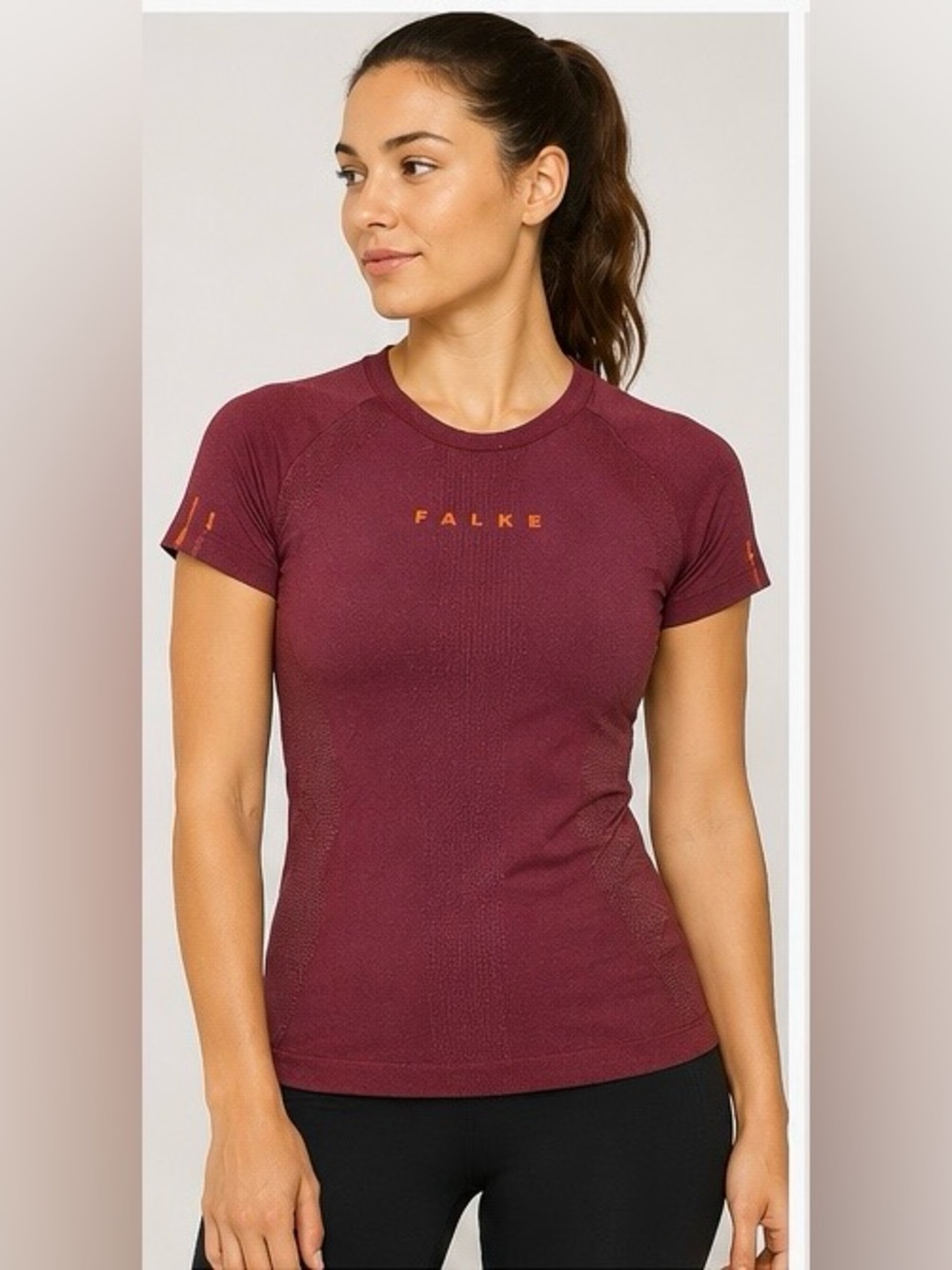 FALKE Ergonomic Sport System Women’s XS/S Burgundy Running Athletic Shirt